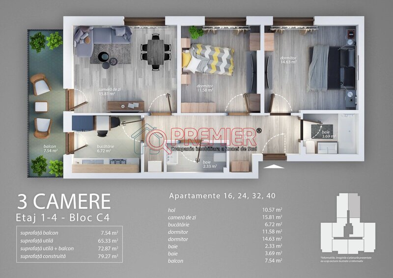 Apartament 3 camere la doar 91.900 Euro - Sector 4 - Arghezi Parc